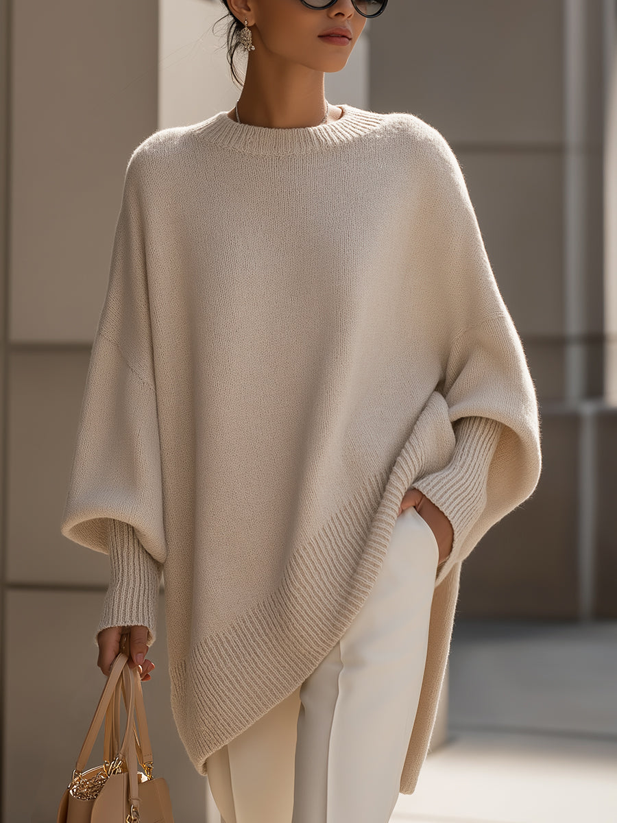 Klara | Oversize Sweter z Szerokim Dekoltem
