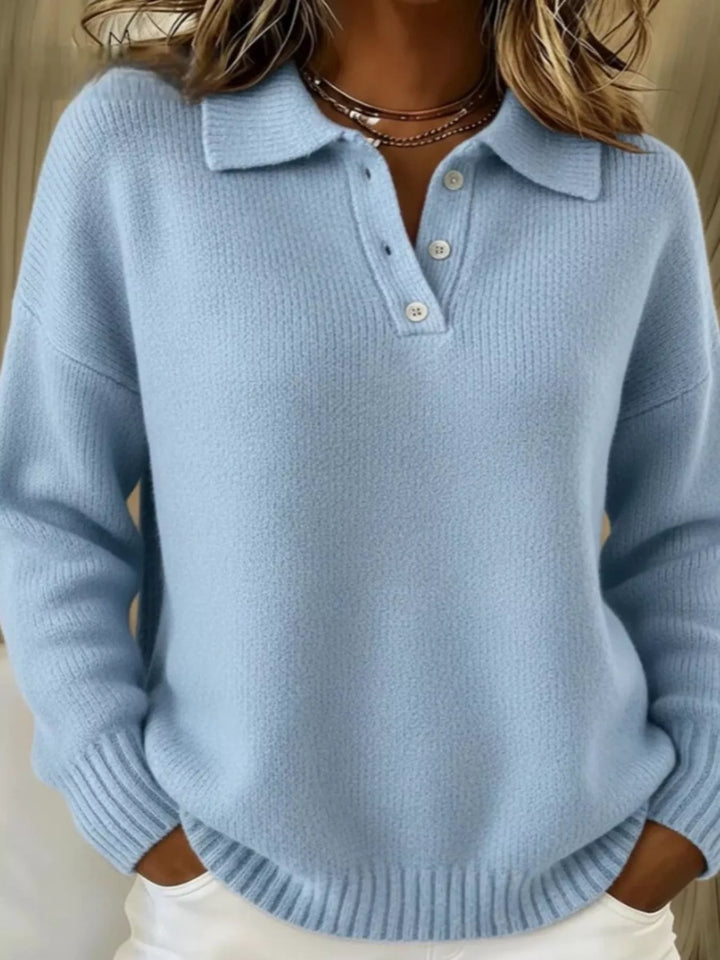 Anna | Miękki sweter z kołnierzem polo