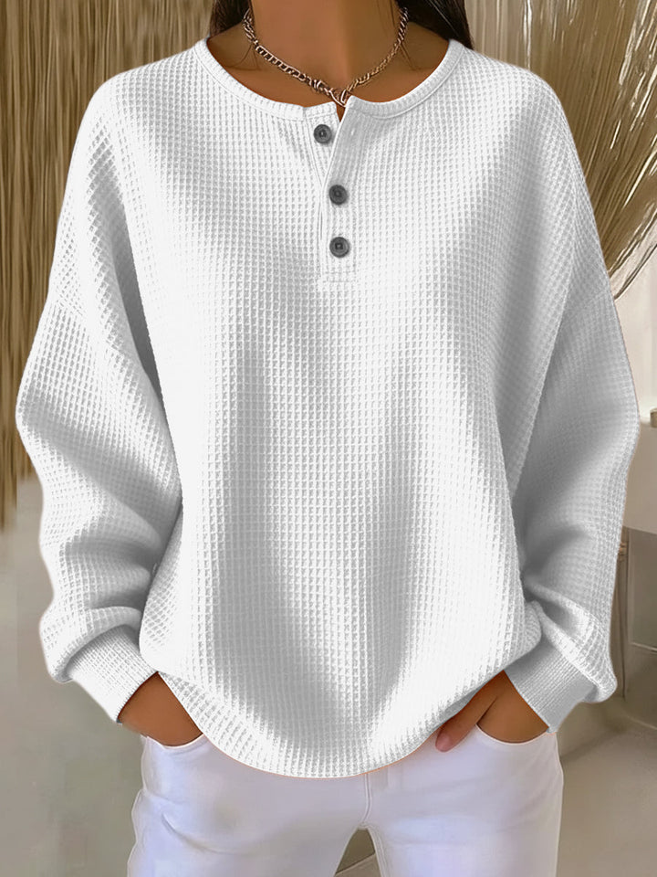 Milena | Bluza Henley o waflowej fakturze