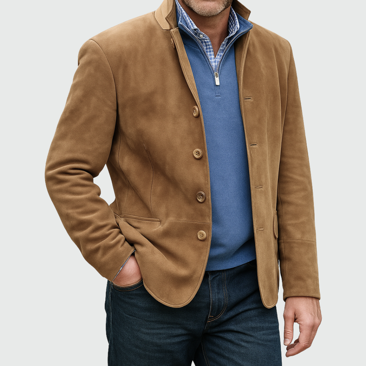 Iwan | Elegancka Męska Kurtka Zamszowa