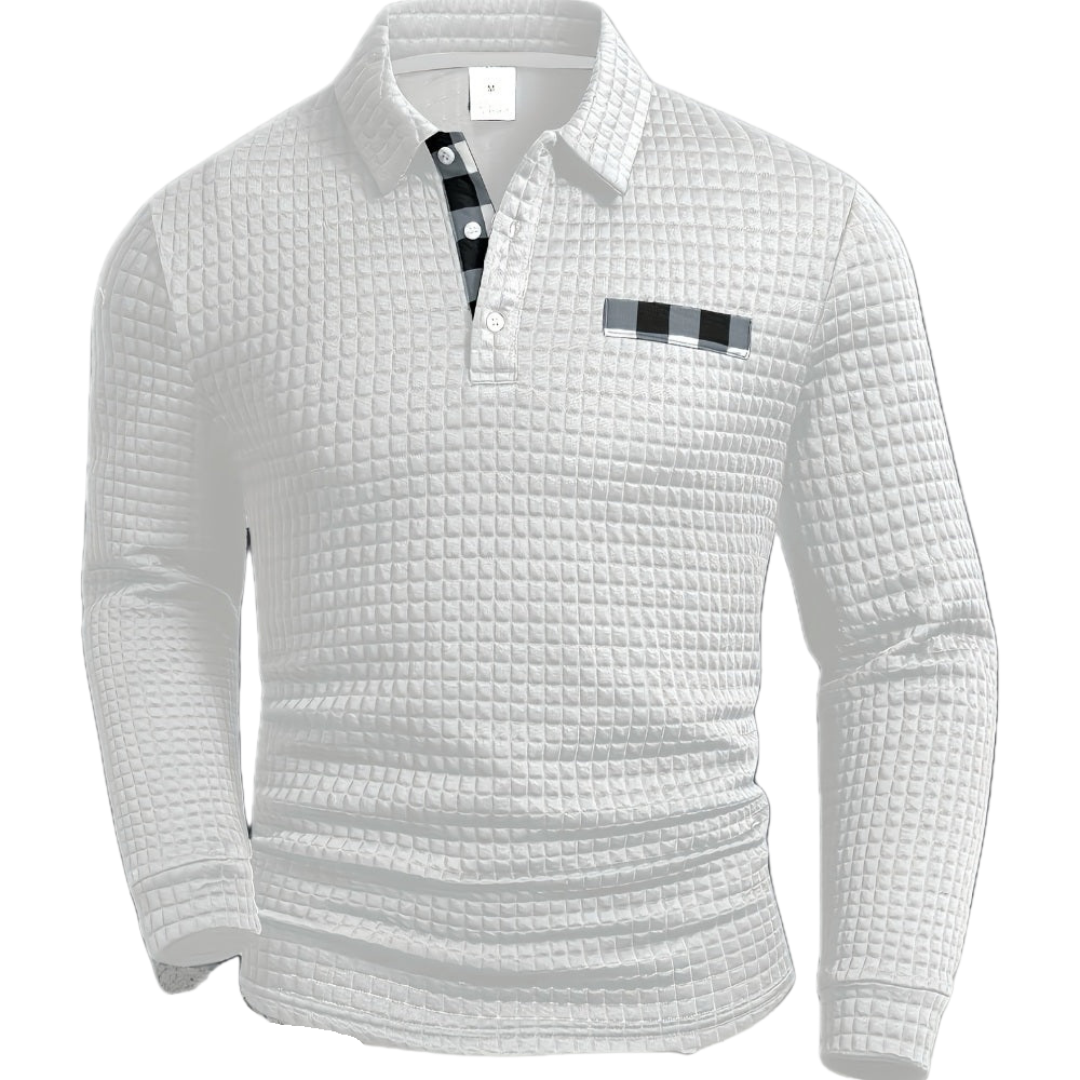 Lukasz | Elegancki Sweter Polo z Długim Rękawem