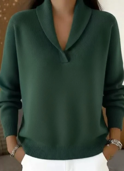 Laura | Elegancki sweter z kołnierzem szalowym