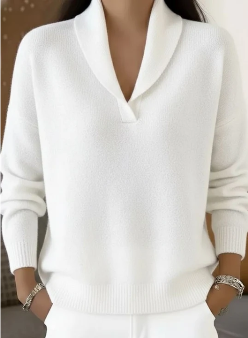 Laura | Elegancki sweter z kołnierzem szalowym