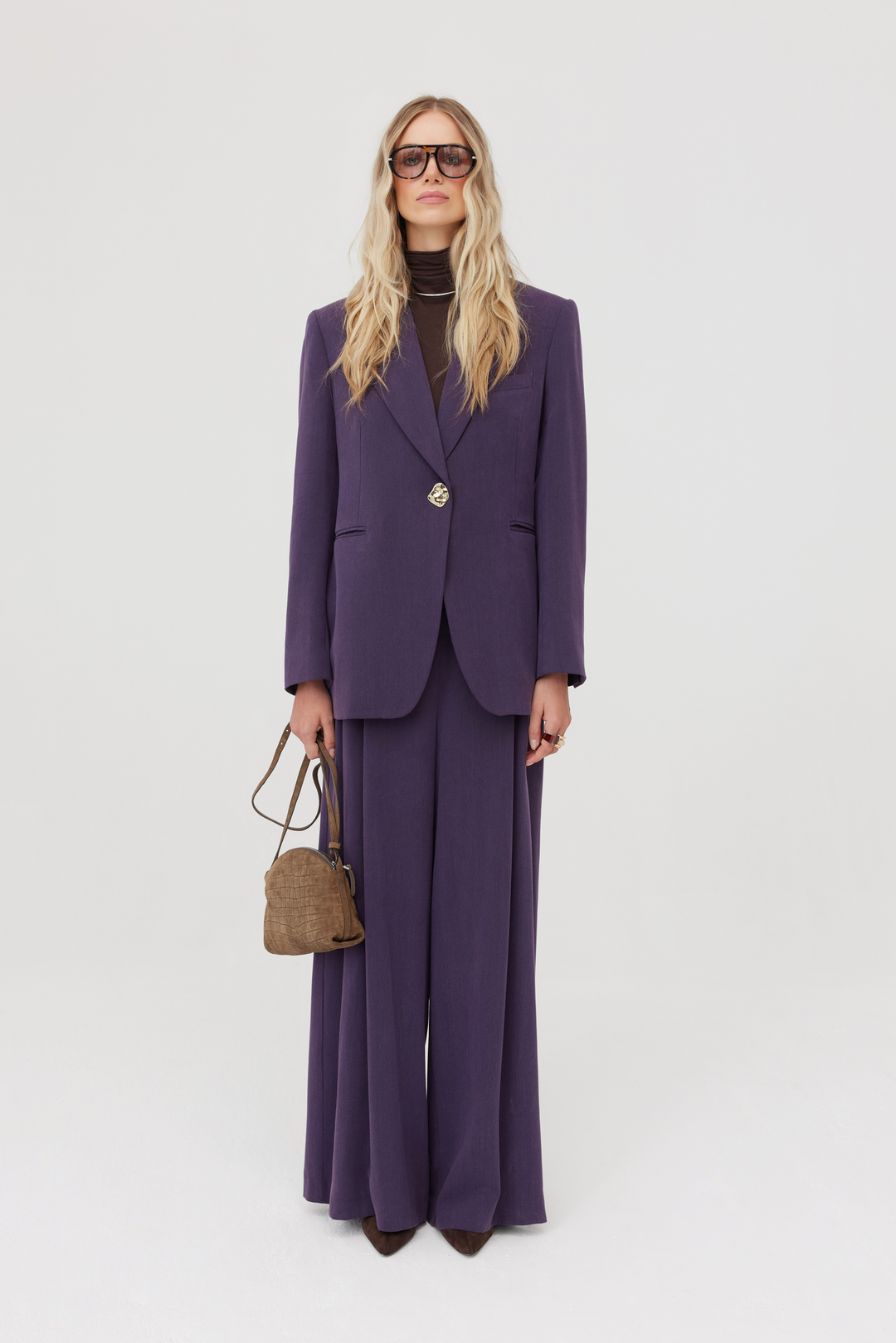 Jednorzędowy żakiet Mulberry fioletowy