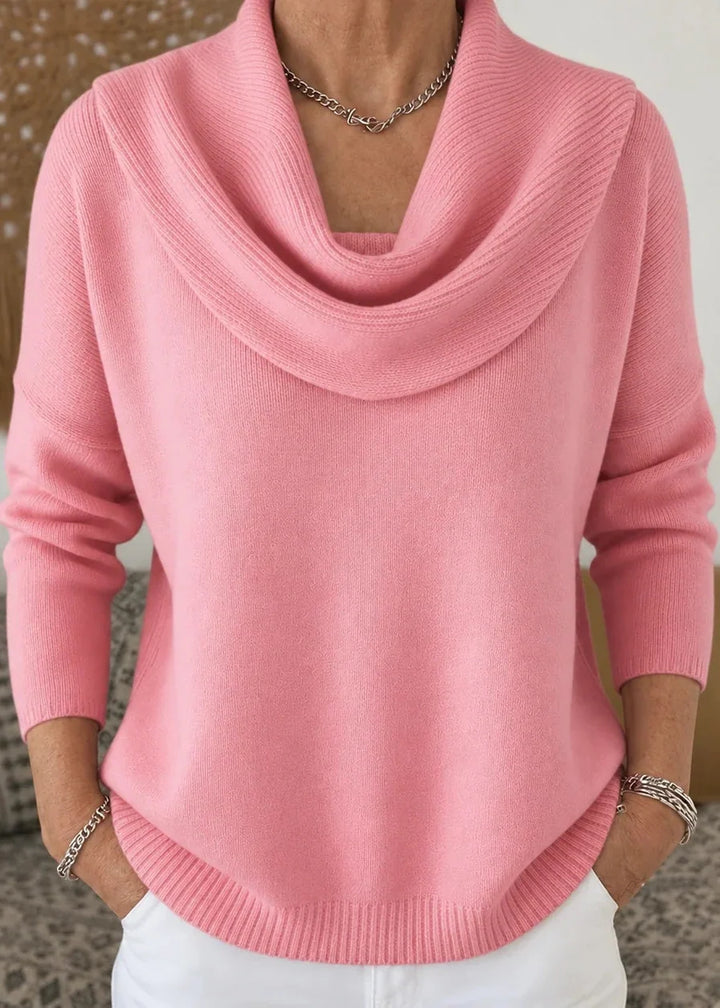 Hanna | Elegancki Sweter z Drapowanym Golfem