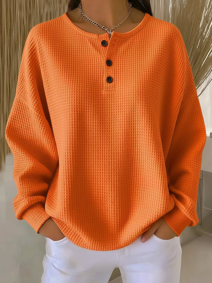 Milena | Bluza Henley o waflowej fakturze