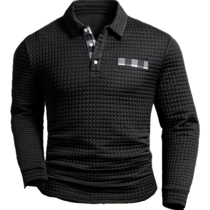 Lukasz | Elegancki Sweter Polo z Długim Rękawem