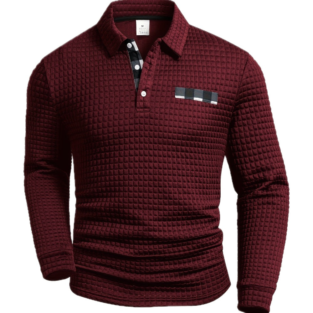 Lukasz | Elegancki Sweter Polo z Długim Rękawem