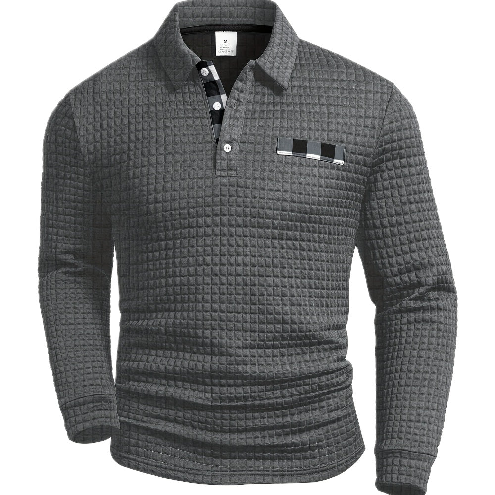 Lukasz | Elegancki Sweter Polo z Długim Rękawem