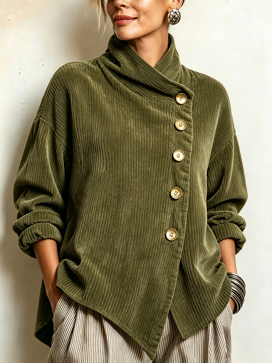 Kalina | Elegancki Sweter Zapinany na Guziki