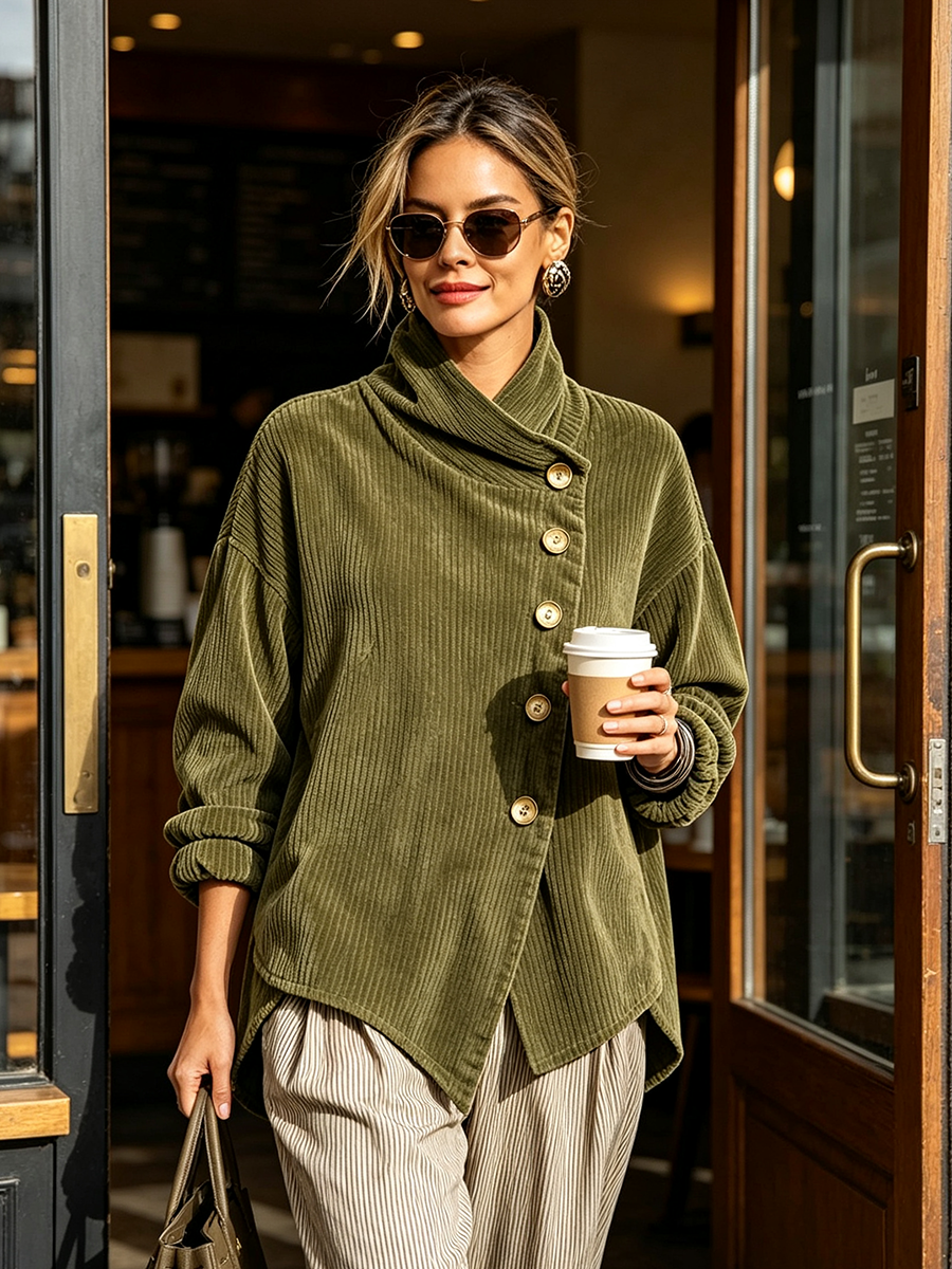 Kalina | Elegancki Sweter Zapinany na Guziki