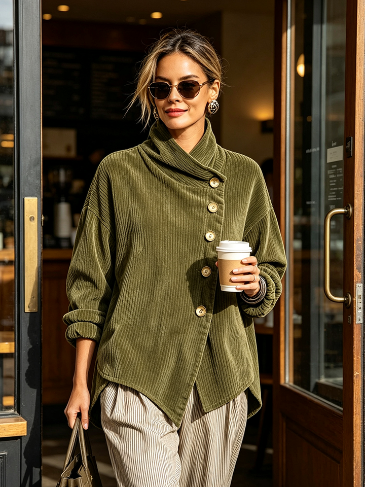 Kalina | Elegancki Sweter Zapinany na Guziki